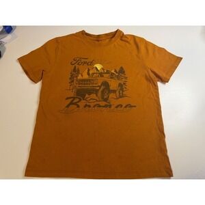 Ford Bronco Graphic Tee Burnt Orange Kids Short Sleeve Shirt Vintage Style